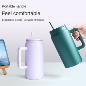 Grande capacité de 50oz en acier inoxydable 304 Thermos Cup Mac Suction Handgrip Vacuum Cold Ice Bottle Drinkware for Business Gifts - Product Image 4