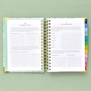 สมุดแพลนเนอร์ธุรกิจสำนักงานแบบปกแข็งพิมพ์ลายตามสั่ง CMYK ดิจิทัล เป็นมิตรกับสิ่งแวดล้อม ขนาด A5 ปั๊มฟอยล์ทอง แบบสันห่วง 120 แผ่น - Product Image 3