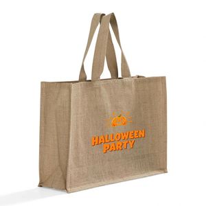 Sac fourre-tout en jute personnalisé imprimé pour le camping de printemps, grande capacité, réutilisable, sacs de courses, sacs fourre-tout pour femmes - Product Image 2