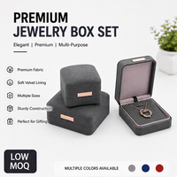 Boîte à bijoux rectangulaire luxueuse avec couvercle à charnière, boîte à anneaux, boîte à colliers, boîte cadeau, boîte à bracelets, boîte à pendentifs