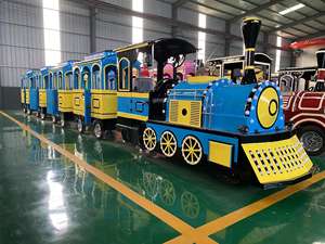 Hochwertiger beliebter Vergnügung spark verwendet Batterie Track less Train Ride Tourist <span class=keywords><strong>Attraction</strong></span> Road Train zum Verkauf - Product Image 5