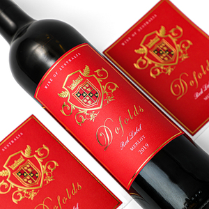 Tùy chỉnh công ty in logo dập nổi lá vàng dán dán kết cấu giấy rượu vang đỏ nhãn chai cho rượu vang - Product Image 3