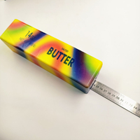 En gros, Bloc de beurre à dégradé arc-en-ciel, jouet anti-stress souple à remontée lente, en forme de beurre réaliste, jouet sensoriel et accessoire de décoration