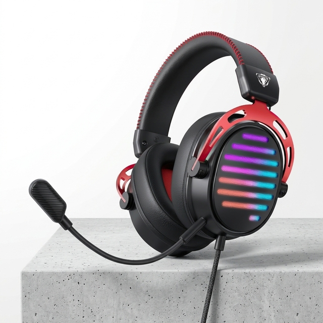 New Design Hot Selling USB&Type-c RGB Lighting One-touch Mute Button Headset Gaming Headphone for Mobile Phone Computer