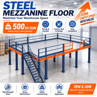 Système de plancher en mezzanine et de rayonnage en acier sur mesure pour solution d'entrepôt