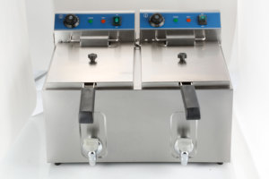 Friteuse électrique professionnelle à double cuve, friteuse de table avec drain d'huile pour restaurant, cuisine, camion de restauration, équipement de traiteur - Product Image 2