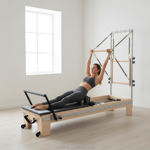 Reformer <span class=keywords><strong>de</strong></span> Pilates <span class=keywords><strong>de</strong></span> Madera con Media Torre y Carro <span class=keywords><strong>de</strong></span> Deslizamiento Silencioso, Reformer <span class=keywords><strong>de</strong></span> Pilates para Centros <span class=keywords><strong>de</strong></span> Entrenamiento y Gimnasios - Product Image 2