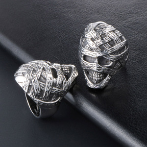 Mummy Head <b>Skull</b> Men's Titanium Steel <b>Ring</b> SA401 Punk Fashion Jewelry Gift - Product Image 4
