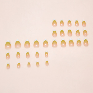 Juego de 24 <span class=keywords><strong>Uñas</strong></span> Acrílicas <span class=keywords><strong>Elegantes</strong></span> con Diseño de Líneas Coloridas para Mujer, <span class=keywords><strong>Uñas</strong></span> Postizas con Punta Francesa en Forma de Almendra, Acabado Brillante y Cobertura Completa - Product Image 3