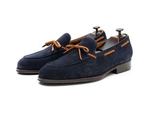 Mocassins rétro britanniques pour hommes à bout carré, lacets, patchwork, semelle extérieure en caoutchouc, doublure en cuir véritable, légers, respirants, antidérapants - Product Image 6