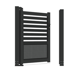 Thanh ngang tối giản với khung thép anodized đen và cửa sổ riêng tư hiện đại cổng vườn trang trại - Product Image 3