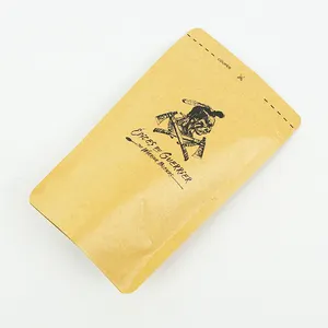 스파이스 너트 스낵 파우더 커피에 대한 맞춤형 생분해 크래프트 종이 스탠드 업 지퍼 잠금 포장 가방