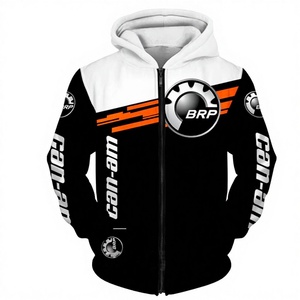 Sweat-shirt à capuche décontracté pour l'extérieur, à manches régulières, avec impression numérique de personnages de course moto, collection automne, marque privée - Product Image 2