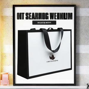 Sac en papier kraft de luxe personnalisé avec poignée Flexiloop, logo gaufré fait main et ruban, idéal pour la vente au détail, les vêtements, les supermarchés et le vin - Product Image 2