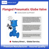 Válvula de Cierre Neumática Tipo Globo con Brida JINKON JG600-J1 de Acero Inoxidable 304/316 para Control Industrial de Agua, Vapor y Aceite OEM