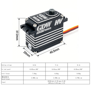 GDW BLS895HV 9KG HV Brushless Digital Tail 0.03Seg Alta Velocidad Carcasa Metálica para Helicóptero RC - Product Image 4