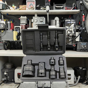 9-delige 1/4 \ "3/8 \" 1/<span class=keywords><strong>2</strong></span> \ "3/4 \" Inch CR-V Elektrische Moersleutel Omzetting Kop Air Inslagbus Reducer Adapter 3 Stuks Ad-Rod Oem - Product Image 3