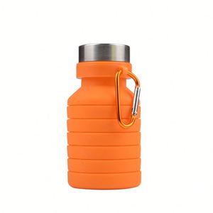 Bouteilles d'eau pliables en silicone écologiques avec logo personnalisé, utilisées pour les voyages, la randonnée, le camping, les sports et les activités de plein air - Product Image 2