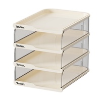 Organizador de Archivos de Escritorio de Plástico Marca Cx Modelo 1010, Caja de Almacenamiento Transparente de Múltiples Niveles para Documentos