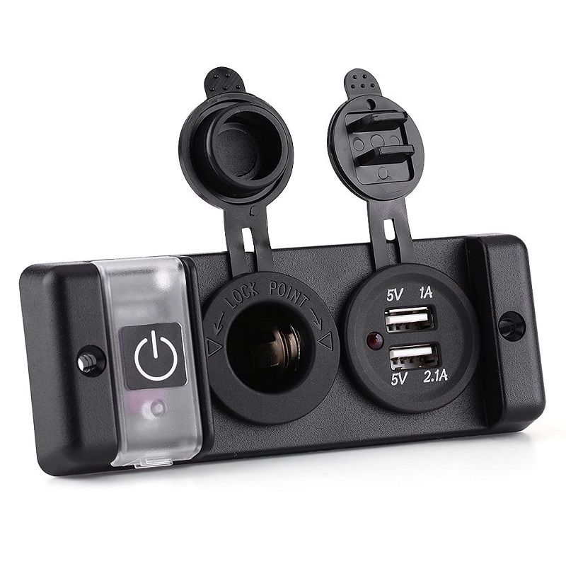 cigarette lighter panel 12V Waterproof Power Outlet Socket  DAIER specific mounts Cigarette Socket Panel 12V/24V 3