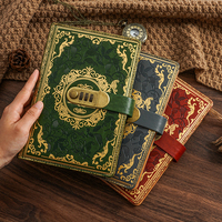 Carnet à code A5 rétro en cuir PU, couverture rigide, logo personnalisé, 100 feuilles de papier épais, reliure cousue, impression UV, utilisation promotionnelle, boîte