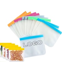 Sacs de congélation réutilisables avec logo personnalisé, résistants au lave-vaisselle, étanches, pour le stockage des aliments, avec double fermeture éclair, sans BPA, pour les voyages et la maison