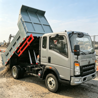 Petit camion benne 4x2 avec un angle de déchargement large et une benne stable pour une décharge rapide sur les chantiers de construction urbains très fréquentés