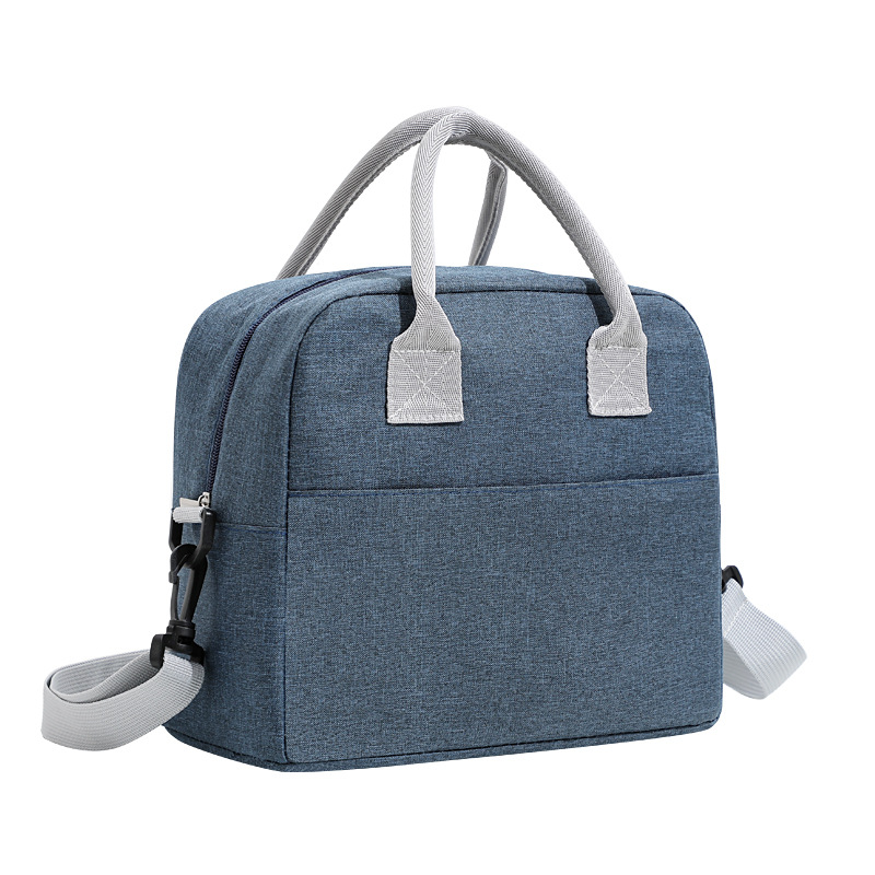 Simple Fashion Tote Thermal Lunch Bag Office Picnic Polyester Travel Cooler Bag with Shoulder Strap