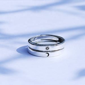 सूरज के लिए सुबह, चंद्रमा रात के लिए, और आप हमेशा के लिए, सूर्य और चंद्रमा वादा सगाई के लिए पत्र युगल के छल्ले - Product Image 2