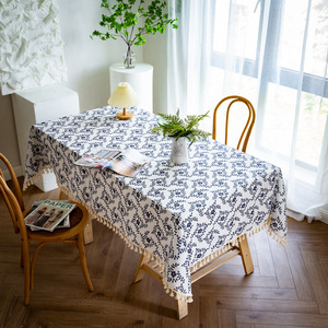 Edge Quaste Flower Fabric Tischdecke New Design Tischdecke Bedruckte kunden spezifische Tischdecke - Product Image 5