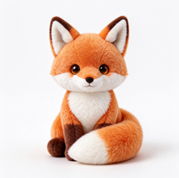 Ensemble de jouets en peluche animaux mignons, lapin, renard, panda, corgi, ours, koala en peluche personnalisés, en coton PP doux, vente en gros