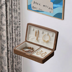 YDF - Joyero Portátil de Madera de Alta Gama, Capacidad de 0-1L, para Collares, Pendientes y Anillos, Personalizable, Exquisito, Pequeño, para Guardar y Transportar - Product Image 3