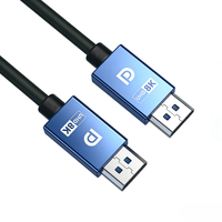 Câble DP 1.4 32,4 Gbps 8K 60Hz UHD plaqué or mâle-mâle pour moniteur, téléviseur, PC, ordinateur portable, projecteur, jeux