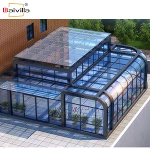 Véranda de jardin quatre saisons, solarium, toit en arc, véranda en verre, serre en aluminium, toit en verre incurvé - Product Image 6