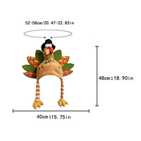 Meilleure vente transfrontalière : Bonnet tricoté en forme de dinde de dessin animé amusant, 100% Coton, pour Thanksgiving, Halloween, accessoire photo de fête