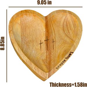 <span class=keywords><strong>Bol</strong></span> de prière en forme de cœur en bois, <span class=keywords><strong>bol</strong></span> religieux avec croix pour les cadeaux de congrégation chrétienne - Product Image 4