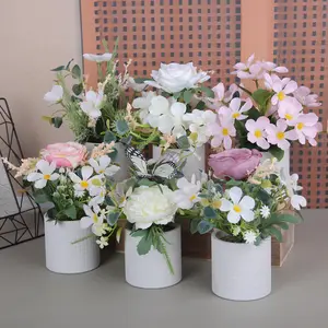 Bonsai bunga tiruan, rumput simulasi bunga pernikahan air mancur perabot rumah ornamen rumput bawang