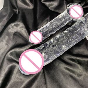 Consolador totalmente transparente con textura de cristal para niña, Juguetes sexuales para adultos, masturbadores - Product Image 2