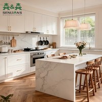 Juego de Muebles de Cocina Modulares Minimalistas Contemporáneos, Muebles de Cocina Shaker Personalizados para Proyectos Residenciales