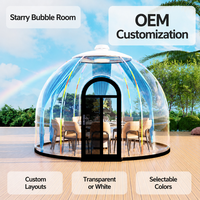 Dôme transparent en polycarbonate Starry Bubble Room avec rideau à verrouillage mécanique pour la confidentialité, idéal pour les projets hôteliers