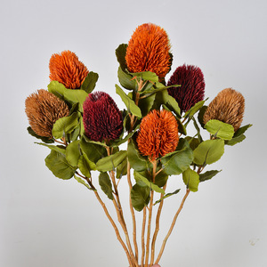 Fleurs artificielles en bois de banian, branche unique, soie plastique, toucher naturel, décoration de mariage - Product Image 2