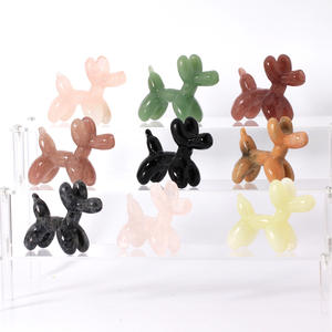 Gran oferta, perro de cuarzo rosa Natural tallado a mano, globo de fresa tallado a mano, perro tallado de animales para regalo artesanal de cristal - Product Image 1