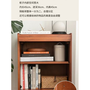 Solid Wood Glass <b>Storage</b> Cabinet With Drawer Living Room <b>Side</b> <b>Table</b> Bedroom Bedside Cabinet Nordic Style Furniture - Product Image 4