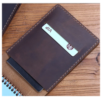 Housse de carnet en cuir véritable faite à la main pour carnet de poche mini à spirale supérieure 3,5 x 5,5, housse de carnet de poche en cuir véritable