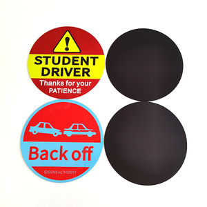 Conductor estudiantil, tráfico y construcción de carreteras, señales de advertencia reflectantes magnéticas para conductor estudiantil, pegatina para parachoques y puerta de coche - Product Image 1