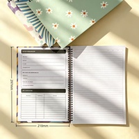 Carnet à spirales personnalisé de qualité supérieure, 100 feuilles, couverture rigide, papier ligné, couverture laminée, fabricant OEM ODM