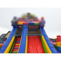 Château gonflable rose personnalisé avec trampoline et blocs de construction pour saut et amusement