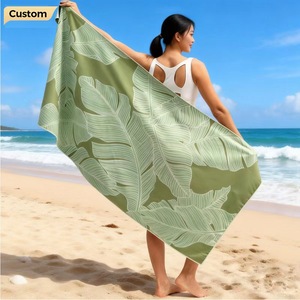 Serviette de plage personnalisée surdimensionnée en microfibre à séchage rapide, logo personnalisé, été, anti-adhérente au sable, cadeau mignon pour enfants, <span class=keywords><strong>famille</strong></span>, fête à la plage - Product Image 1