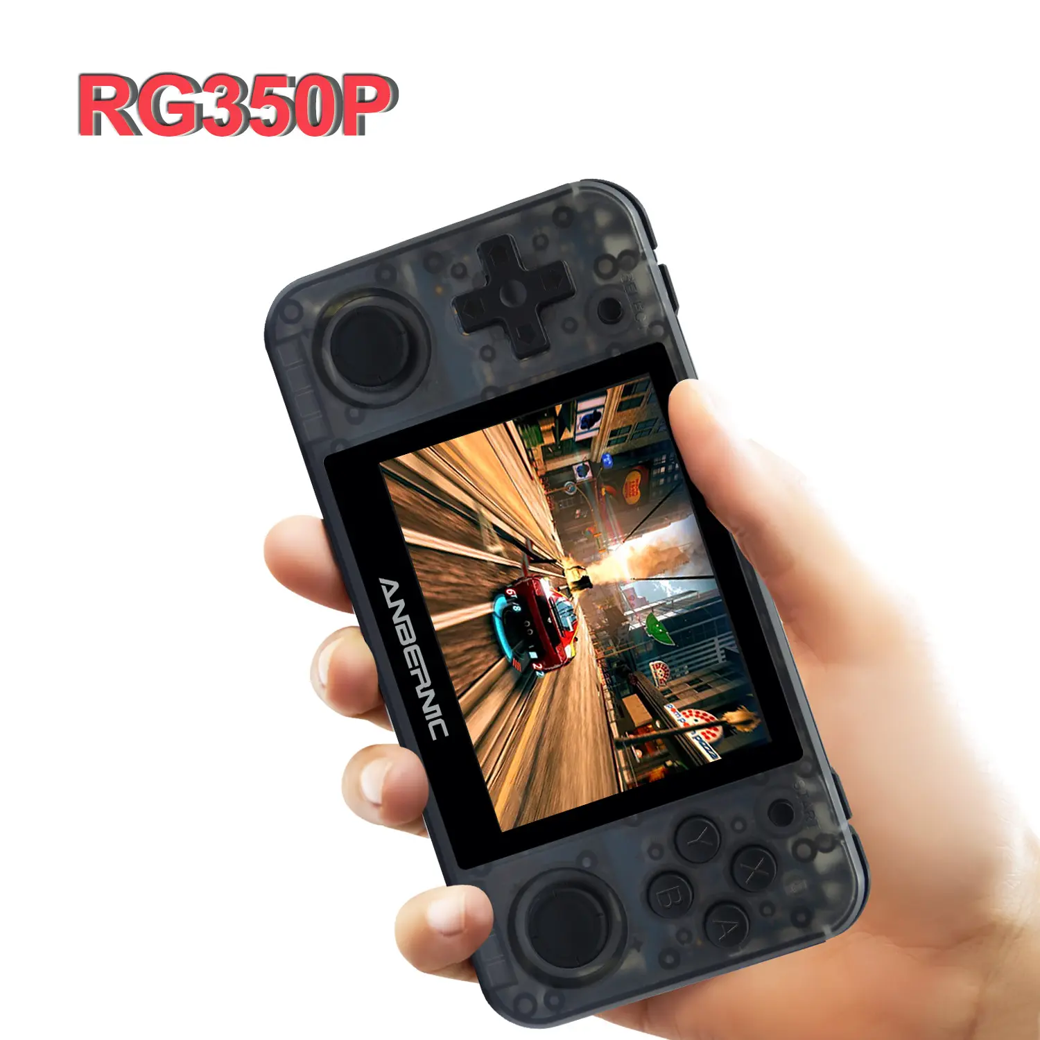 ANBERNIC-consola de videojuegos portátil RG350P, pantalla IPS de 3,5 ", color negro, descarga gratuita de juegos