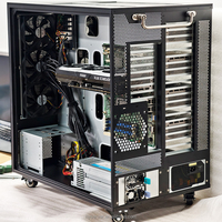 New 4GPU 5width Full Tower Deep Learning Case EATX ATX 4Bays Liquid Cooling Fan Game Chassis Stock Server